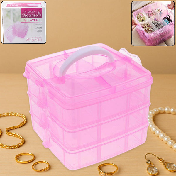 Versatile 18-Grid 3-Layer Transparent Plastic Organizer Box