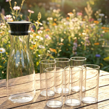 serving jug with drinking glasses tableware set