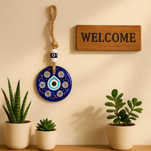 Decorative Evil Eye Wall Hanging Nazar Protector Charm with Beads, Wind Chime (1 Pc)