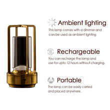 Crystal Lantern Table Lamp Rechargeable Cordless LED Light with 3 Colors 1 Pc