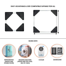 Adjustable Heavy-Duty Fridge and Washing Machine Stand Base Trolley 50x50 cm