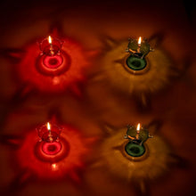 Colourful Reflection Diya Combo Plastic Candle Cup with Multi Shape (4 Pcs Set)