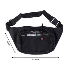 Stylish Multi-Pocket Black Waist Bag / Fanny Pack (1 Pc / Mix Design)
