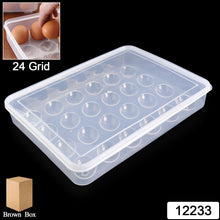 Plastic Egg 24 Grid Storage Container Holder Refrigerator Egg Tray Holds 24 (1 Pc)