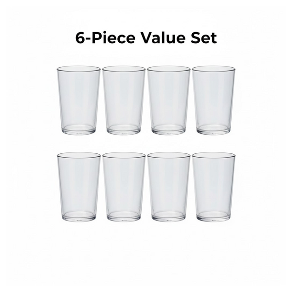 Apex Clear Plastic Tumbler / Glass Set – 6-Piece Unbreakable