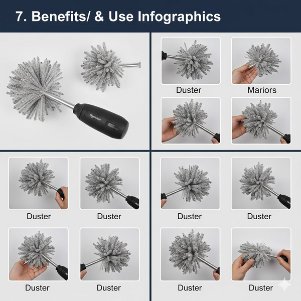 Microfiber Dusters for Cleaning, Telescoping Feather Duster with 100 inches Extendable Handle Pole, Dusting Cleaning Tools for Cleaning High Ceiling, Ceiling Fan, Blinds, Cobwebs, Furniture, Cars