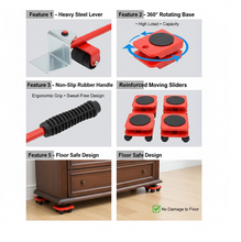 Heavy-Duty Furniture Lifter & Shifting Tool