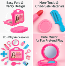 Beauty Make up Set for Kids Girls with Fold-able Suitcase (Multicolour)