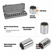 Drive Standard Socket Wrench Set -10 pc, 6 pt. 3 / 8 in.