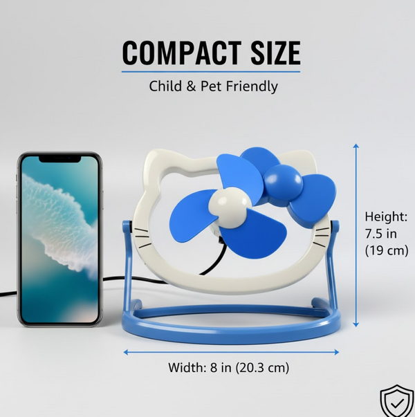 USB Mini Fan: Cute, Quiet & Portable Desk Buddy (Battery Not Included)