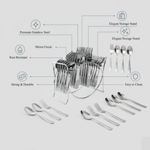 Stainless Steel Cutlery Set with Elegant Storage Stand (24 Pc)