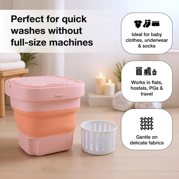 Portable Washing Machine, Foldable Washer and Dryer Combo (1 Set / Mix Color)