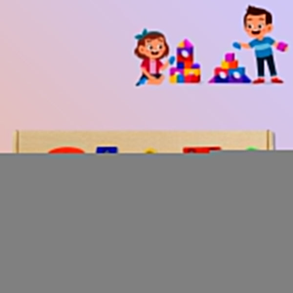 Educational matching blocks for kids with geometric shapes