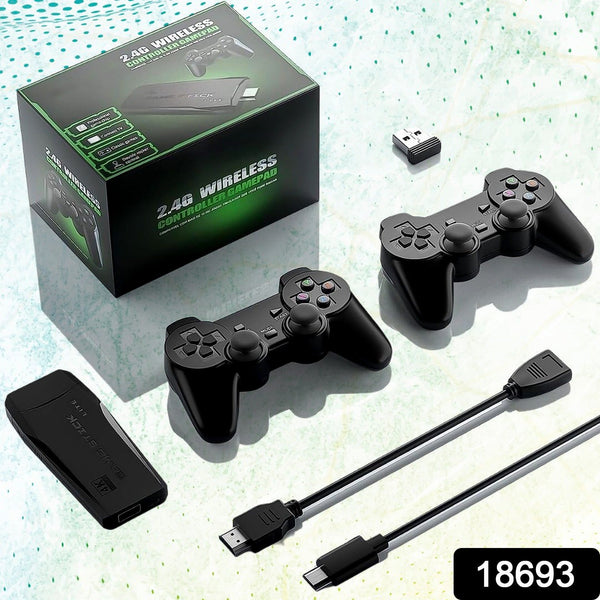 Wireless Controller Gamepad with 10,000+ Games, 4k Ultra HD Game Sticks Output, and 2.4GHz Wireless Controller Video Games with 64gb Memory Card (1 Set)