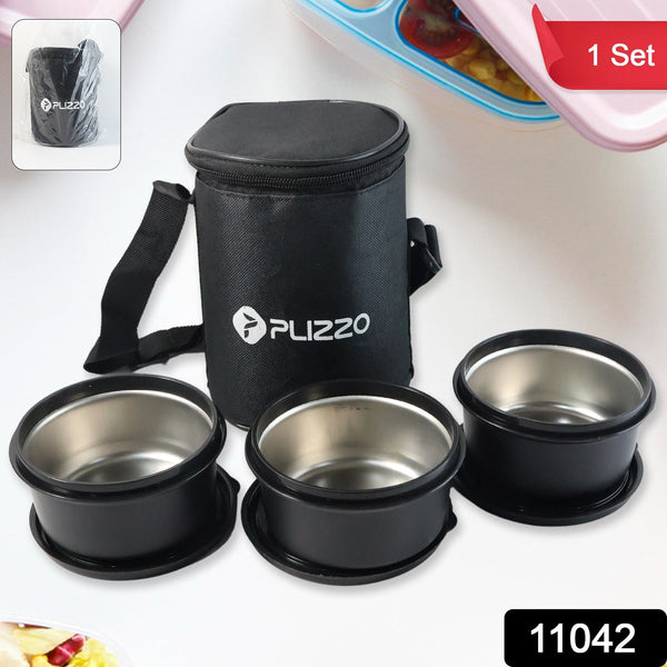 Stainless steel lunch box with carry bag