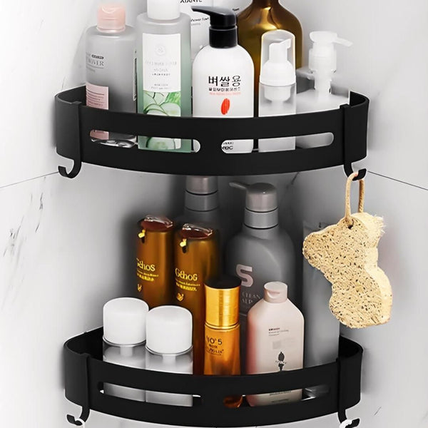 Aluminium Heavy Duty Self Adhesive Bathroom Corner Shelf (Pack of 2)
