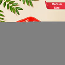 Plastic dish rack for fruits and vegetables, medium size, multi-purpose kitchen organizer.