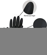 Close-up of reusable cleaning gloves made from gum rubber.