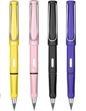 Everlasting Inkless Pencils Portable Reusable and Erasable Metal Writing Pens Replaceable Graphite Nib Triangle Golf Stationary Set (Pack of 4)