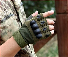 Non-Slip Half Finger Rubber Knuckle Motorcycle Gloves