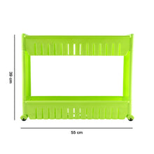 Prexo Plastic 2 Layer Slim Storage Rack with Wheels