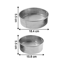 Stainless Steel Fine Mesh Atta Chalni Sieve Set (2 Pc Set)