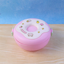 Donut Shaped Double Insulated 3 Compartment Lunch Box (1 Pc / Mix Color)