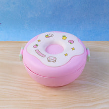 Donut Shaped Double Insulated 3 Compartment Lunch Box (1 Pc / Mix Color)