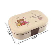 Cute Teddy Printed Kids Lunch Box (500Ml / 1 Pc)