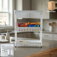 Prexo multipurpose 3 layer kitchen storage rack organizer