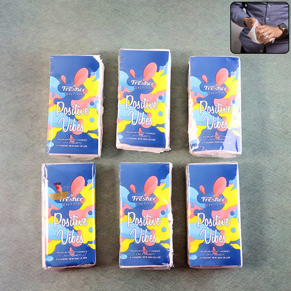 Premium Soft Pocket Tissue Pack  for Daily Use, Skin Care, Office (Pack of 6 / 60 Sheet)