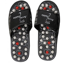Mix Cart Spring Acupressure and Magnetic Therapy Accu Paduka Slippers for Full Body Blood Circulation Natural Leg Foot Massager Multi Color
