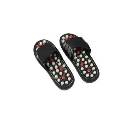 Mix Cart Spring Acupressure and Magnetic Therapy Accu Paduka Slippers for Full Body Blood Circulation Natural Leg Foot Massager Multi Color