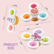 White Baby Spinner Toy Set – Sensory Suction Spin Toys (3 Pc Set)