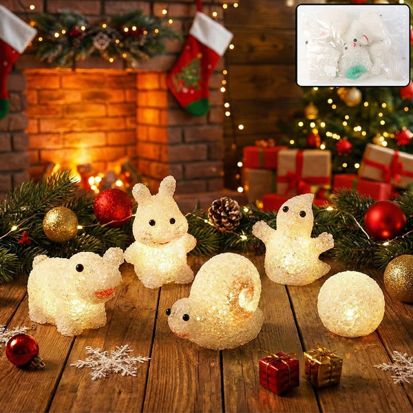 Christmas MULTI SHAPE SMALL LIGHT LAMPS LED SHAPE CRYSTAL  CHRISTMAS NIGHT LIGHT LAMP (6 PC SET)