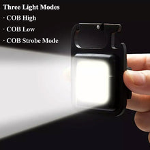 Mini Rechargeable Keychain Flashlight - 4 Light Modes Folding Bracket & Magnetic Base